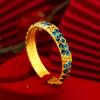 Gold Color Enamel Flower Hollow Out Money Bracelet China-Chic Vintage Lotus Bracelet