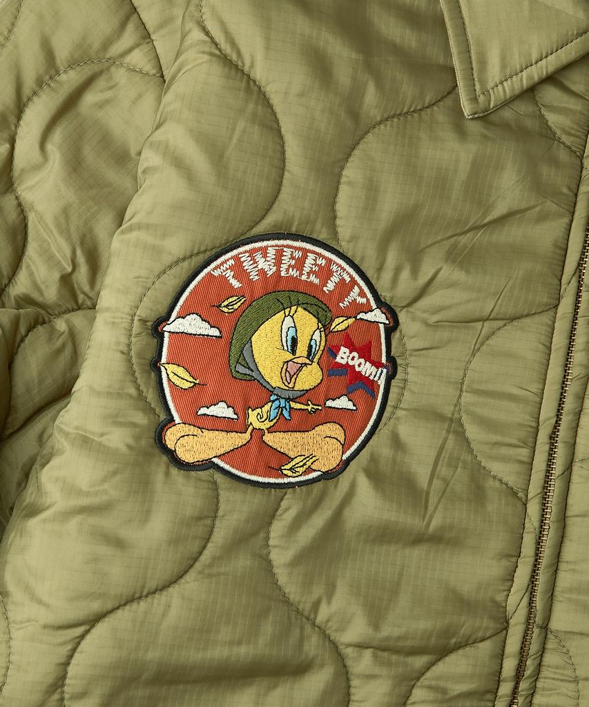 OUTSTANDING [Looney Tunes] Reversible Quilted Jacket_Khaki/Olive Green