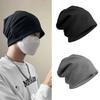 Fall Winter Men Piled Hat Baggy Solid Color Knitted Elastic Keep Warm