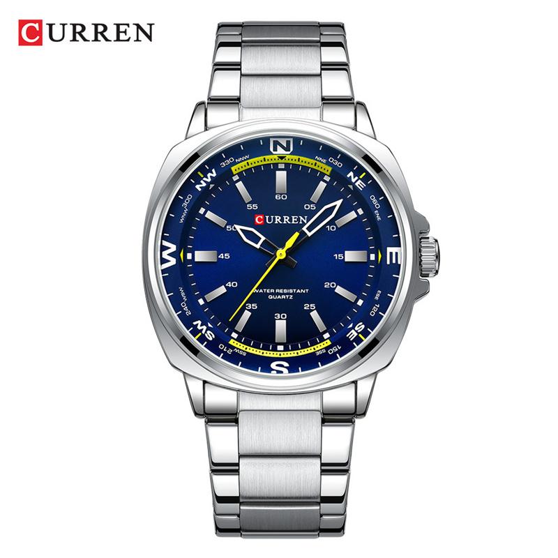 CURREN 8455 Top Brand Classic Business Watches Simple Men Business Stainless Steel Strap Quartz Watch For Man Relogio Masculino