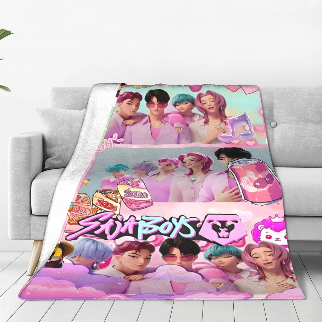 Saja Boys Abby Plush Blankets Girl Kpop Demon Hunter Flannel Throw Blanket For Home Decor Super Warm Design Quality Bedspread