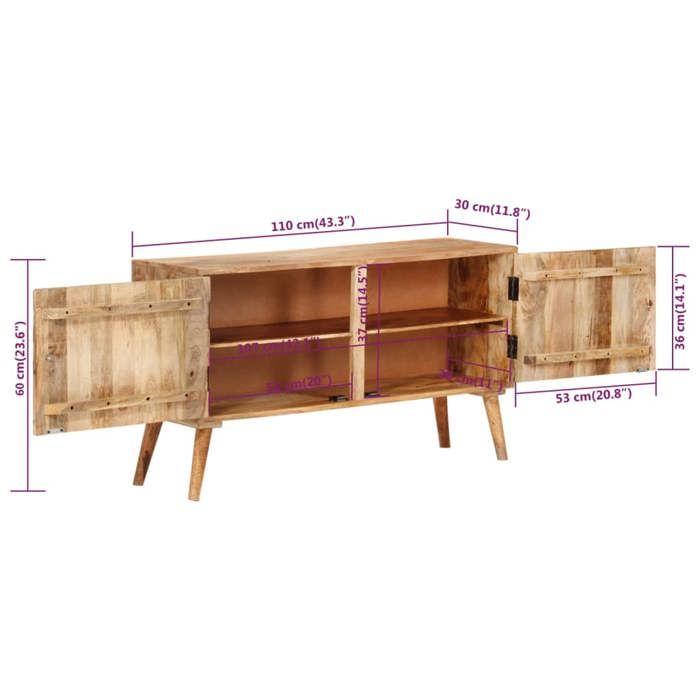 VidaXL Buffet Solid Mango Wood 110x30x60 Cm