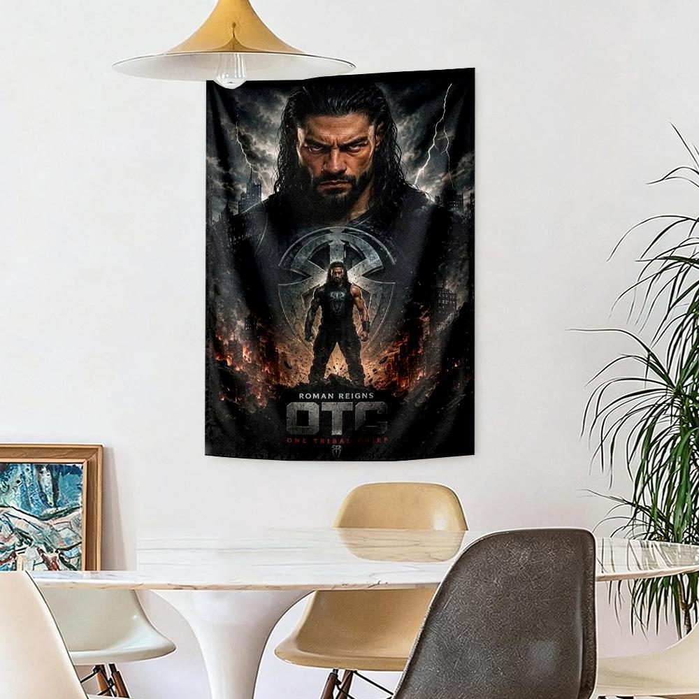 Roman Reigns1 Wall Decor Tapestry Art For Pet Memorial Birthdaywedding Party Backdrop Family Gift
