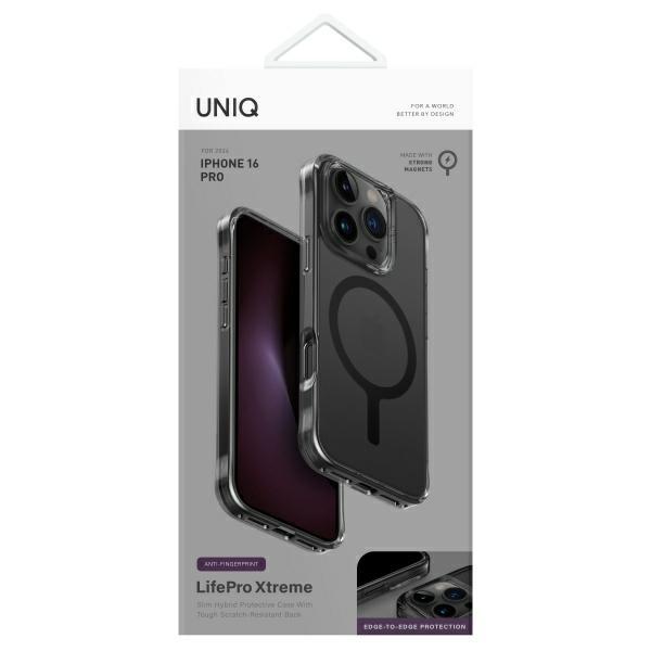 UNIQ LifePro Xtreme iPhone 16 Pro 6.3" Magclick charging case gray/smoked