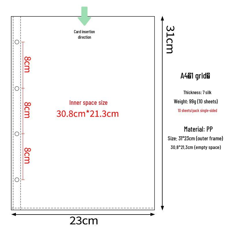 Страницы для 3-дюймовой папки: Прозрачные PP страницы для фотоальбома и хранения карточек с 4 и 9 карманами