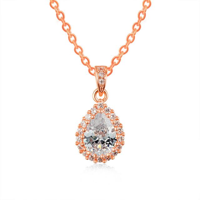 Винтажное женское красно-зеленое ожерелье с подвеской из розового золота, ожерелья из кристаллов и камней для женщин, изящное свадебное ожерелье с каплями воды