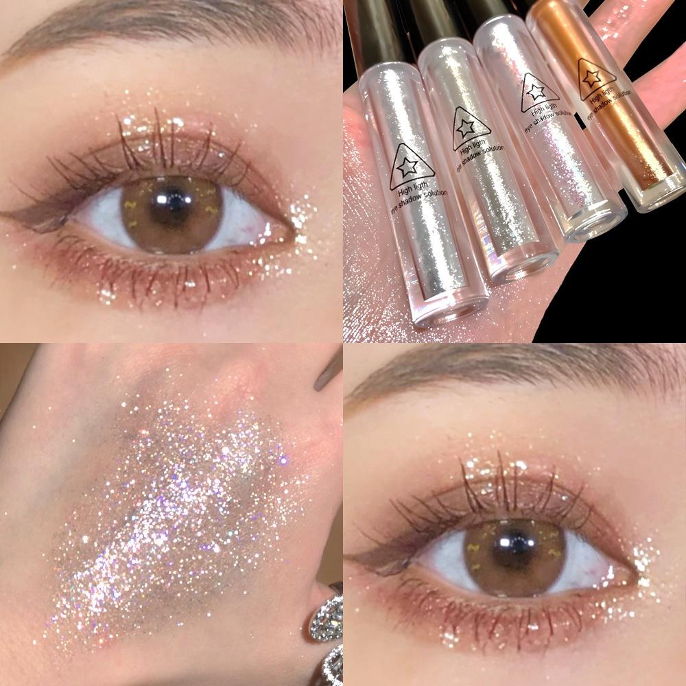High Light Liquid Eyeshadow Wholesale Flash Waterproof Anti-perspirant Sleeper Silkworm Ultra Shiny Piece Brightening Eyeshadow Makeup Student Makeup