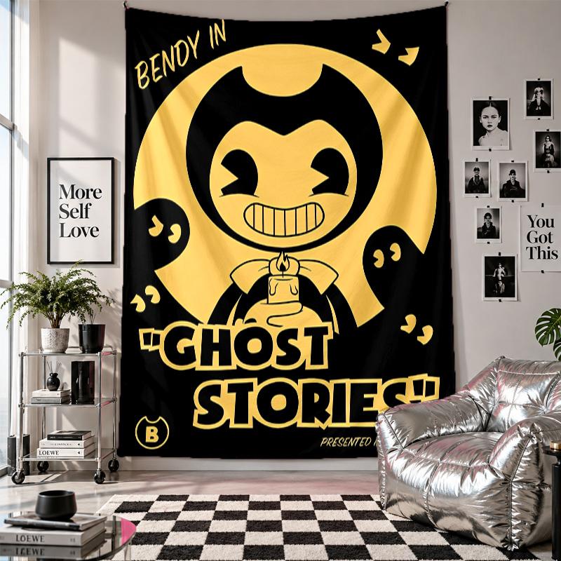 Wall TapestryBendy and the Ink Machine Art Hanging Cloth Decorative Background Cover for Room Decoration