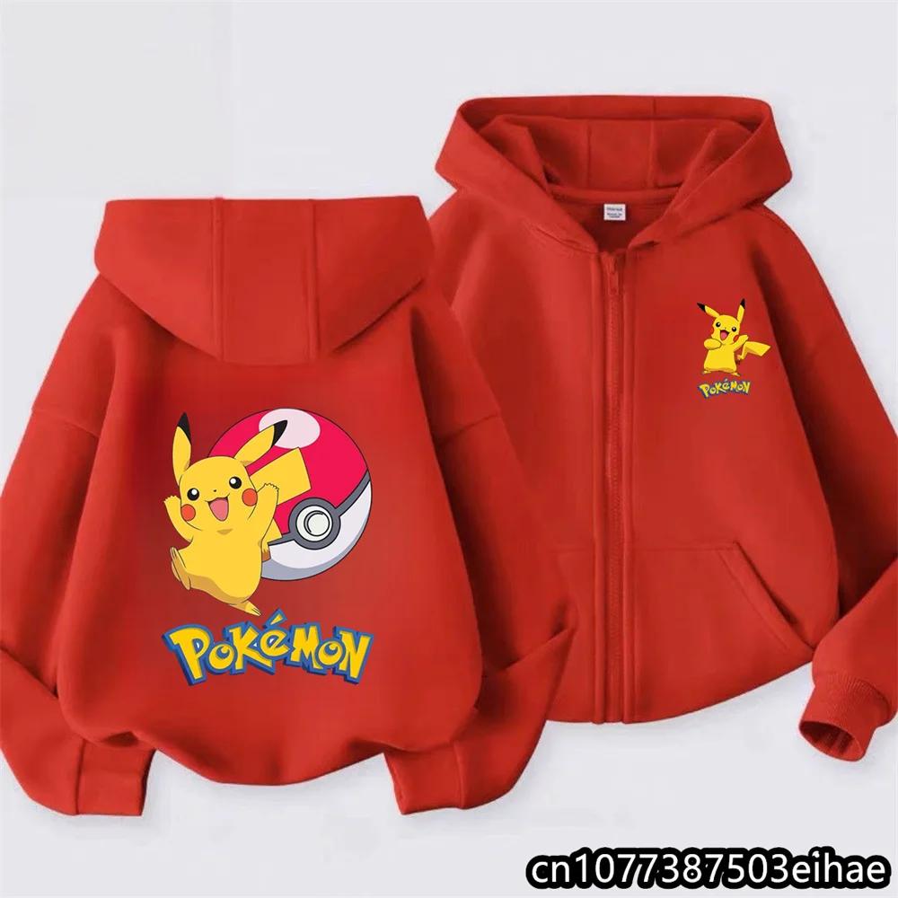 Casual Outerwear For Children Kids Zip Up Hooded Jacket With Anime Print Fashion Hip Hop Streetwear Zipper Sweatshirt
