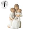 Ива Тихо Дерево Фигурка Мать Держит Ребенка Украшения Дом Стол Подарок 13см