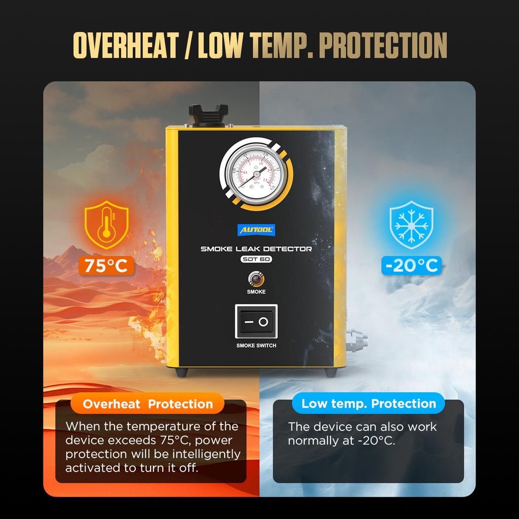 AUTOOL SDT60 Automotive Smoke Leak Detector EVAP For Car Motorcycle Pipeline Leakage Detector Diagnostic Smog Leakage Analyzer*