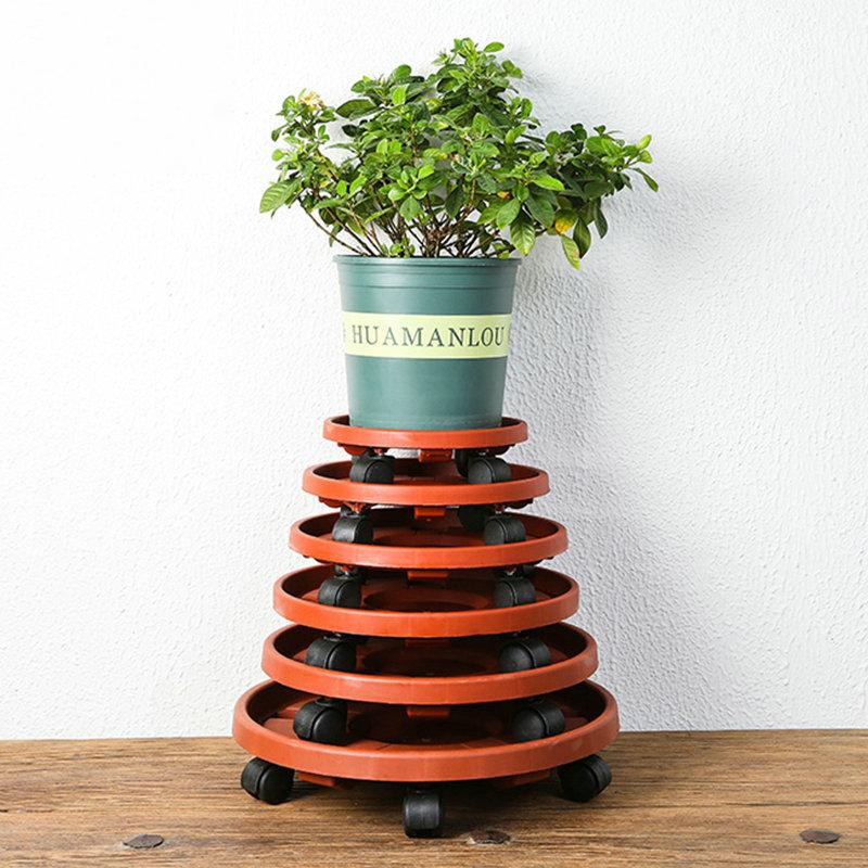 Съемная подставка для цветочного горшка с универсальным колесом, тяжелая стойка для цветочного горшка на колесах для внутреннего и наружного использования на балконе