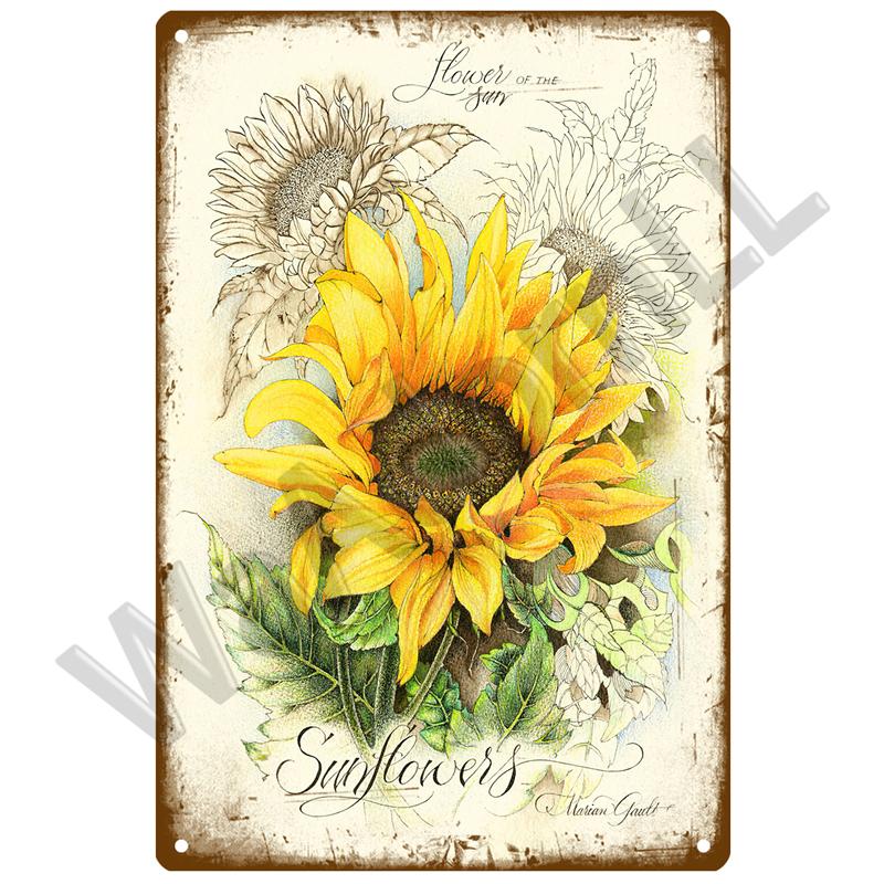 Ретро садовая жестяная вывеска, винтажный настенный плакат, металлический знак, декоративная настенная тарелка, цветочная табличка, металлический винтажный декор, аксессуары