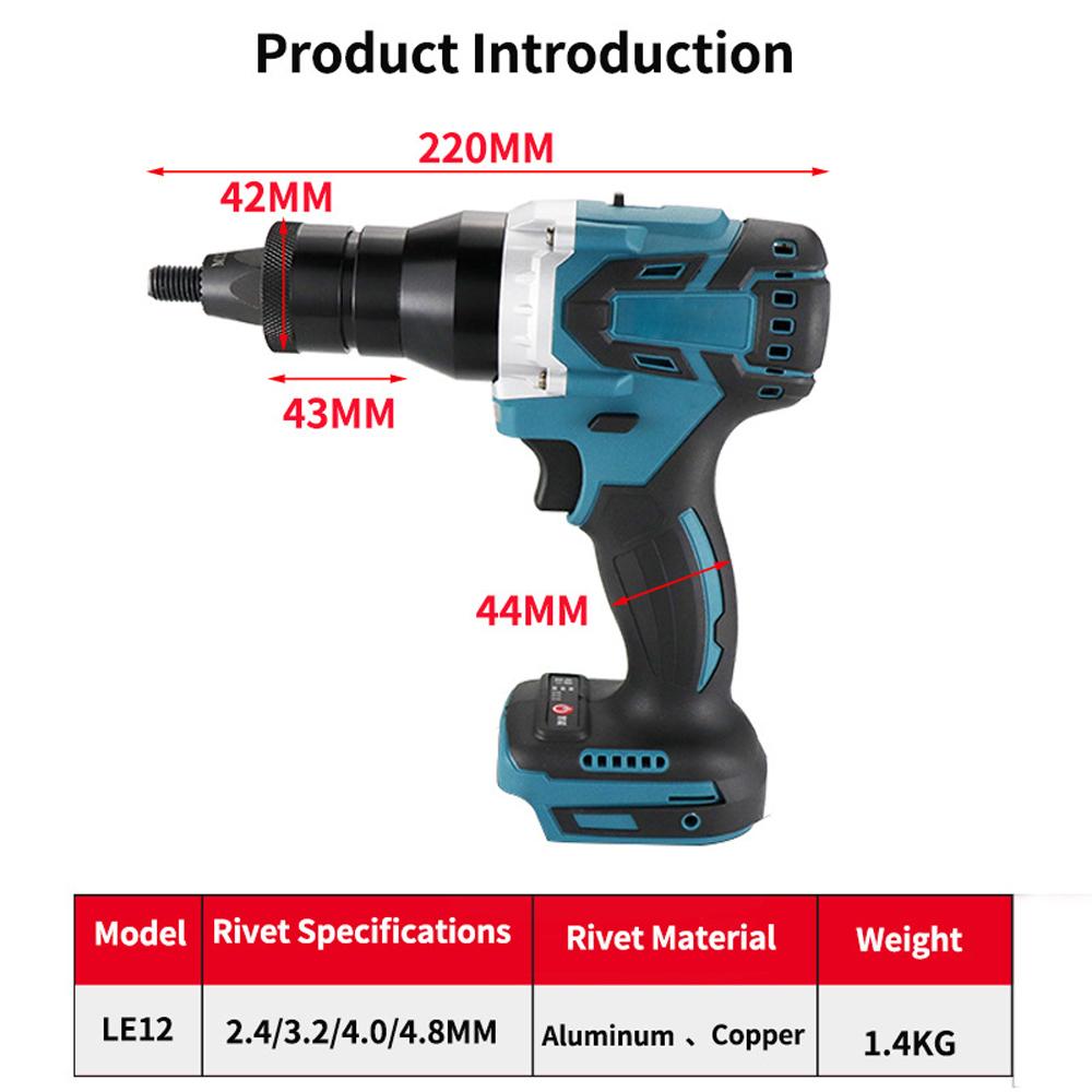 Мощный бесщеточный электрический заклепочный станок, набор автоматических электрических заклепок, набор клепальных инструментов с