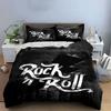 "Rock 'n Roll text." Bedding sets Duvet cover sets Duvet covers Pillowcases(1 * Duvet Cover 2 * Pillowcases without duvet insert)