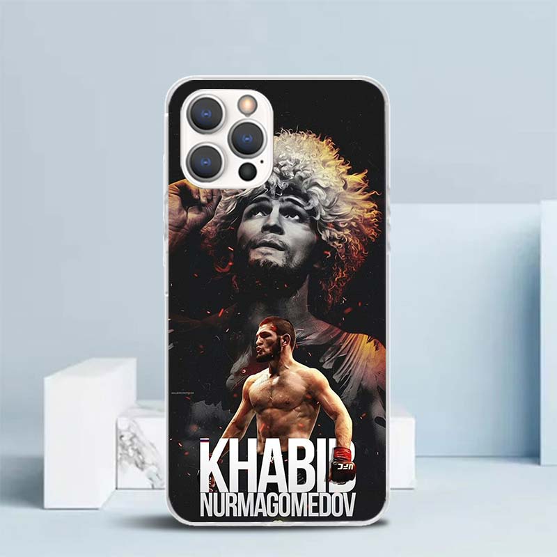 Мягкий чехол Хабиба Нурмагомедова для iPhone 16 17 Air 15 14 Pro Max 16E Чехол для телефона 13 Mini 12 11 7 SE 8 С рисунком Подходящие чехлы 16