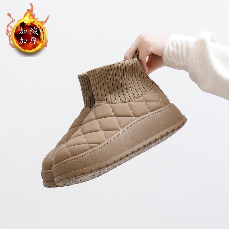 2024 Winter New Snow Boots Women's Thick-soled Cotton Boots Piled and Thickened Thermal Short Cotton Shoes Winter Short Boots K2901