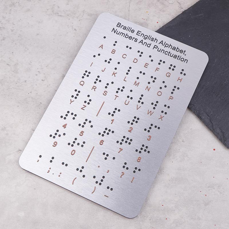 Braille Alphabet And Numbers Learning Tool - Durable Metal Tactile Bump Reading Floor-Mounted Eco-Friendly Lightweight