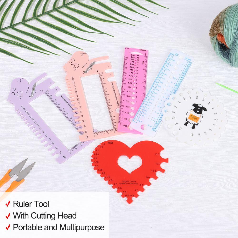 Портативная овечья голова с режущей головкой, измерительная линейка, инструмент-линейка, крючки для вязания спицами