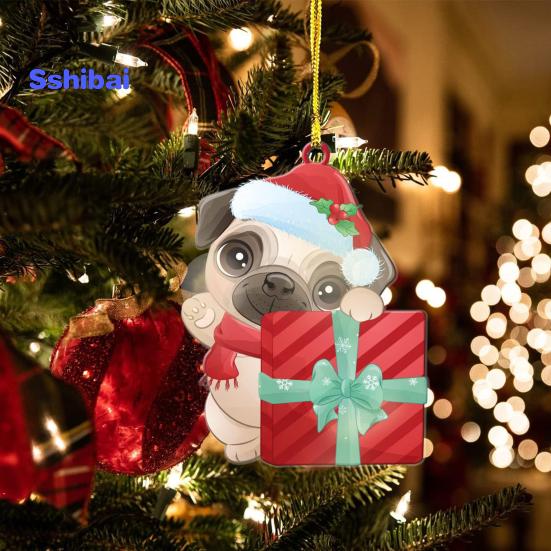 Рождественский кулон многоразовый изысканный креативный мопс в форме рождественской елки кулон для домашнего праздничного украшения