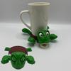 Funny Turtle Coaster with Expressive Face Fully Colored Gag Gift for Turtle Unique Glass Holder for Home
