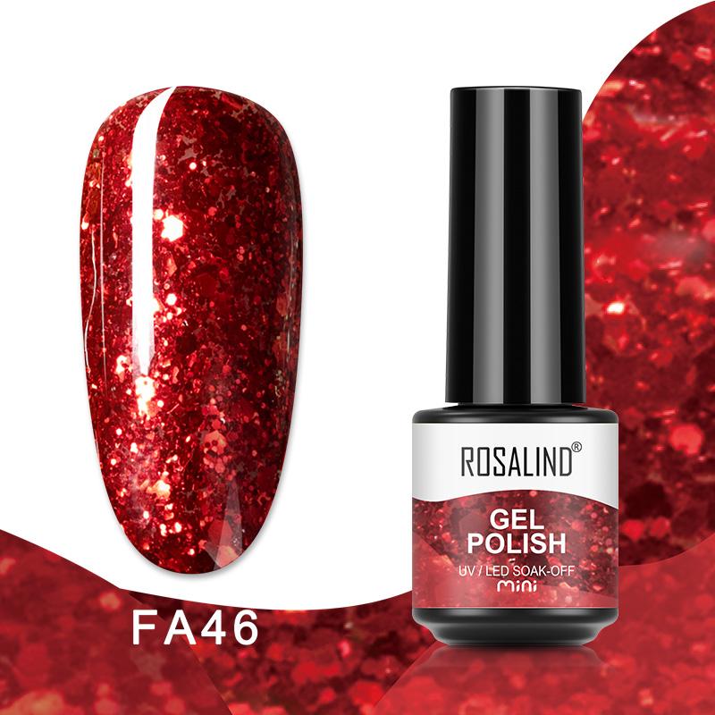 ROSALIND Mini Nail Polish Gel Semipermanent UV Multiple Colors Varnish Hybrid Nail Art Soak Off Top Base Coat Regular Gel Lacquer