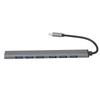 7-в-1 USB-C хаб Док-станция из алюминиевого сплава Многопортовый адаптер Ключ Plug and Play для ПК