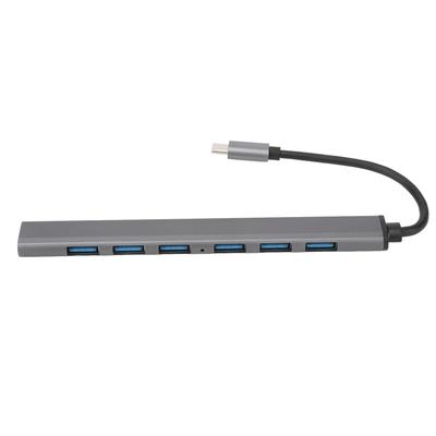 7-в-1 USB-C хаб Док-станция из алюминиевого сплава Многопортовый адаптер Ключ Plug and Play для ПК