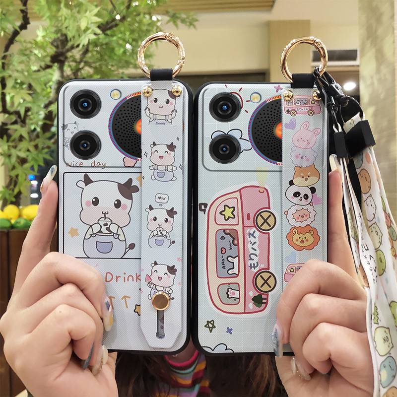 Phone Holder Anti-knock Phone Case For ZTE Nubia Music Lanyard Ring Waterproof Shockproof Kickstand Wrist Strap Cartoon