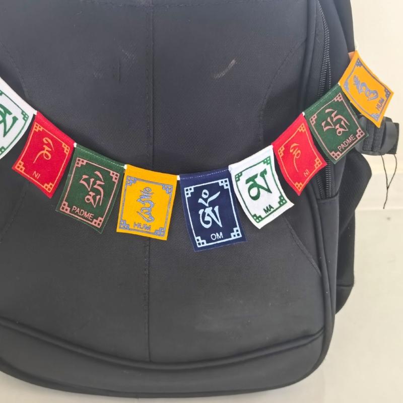 Tibetan Prayer Flags Small Backpacks Decors Colorful Buddhist Blessing Ornament Suitable for Hiking Camping Travel Present