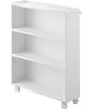 Yamazaki Jitsugyo 1485 Hidden Comic Rack with White W59 X X H70cm Handle and Tower Blindfold Hide Storage Bookshelf with Casters and Bookends Handle,