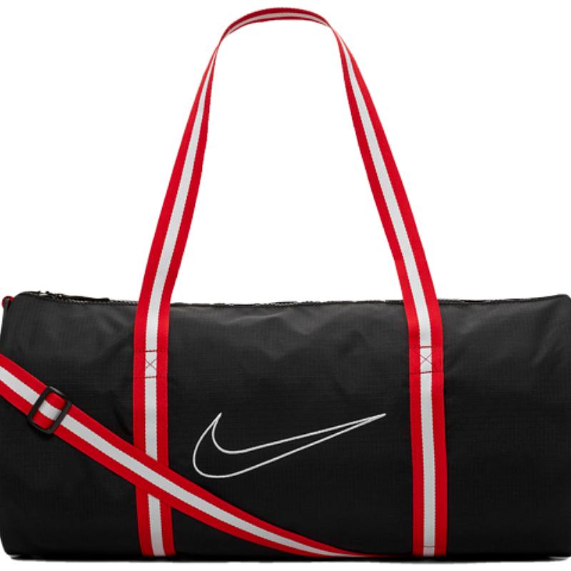 Nike Наследие Полиамидная Дорожная Сумка, Сумка Кроссбоди на Одно Плечо, Дорожная Сумка Унисекс Черный Красный Повседневная CK4973-010
