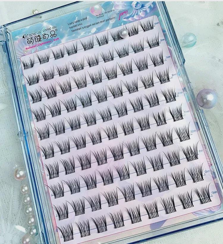 Накладные ресницы Lazy Pearl Girl без клея, самоклеящиеся — натуральные, фотогеничные отдельные пучки, идеально подходят для новичков и мультяшных стилей