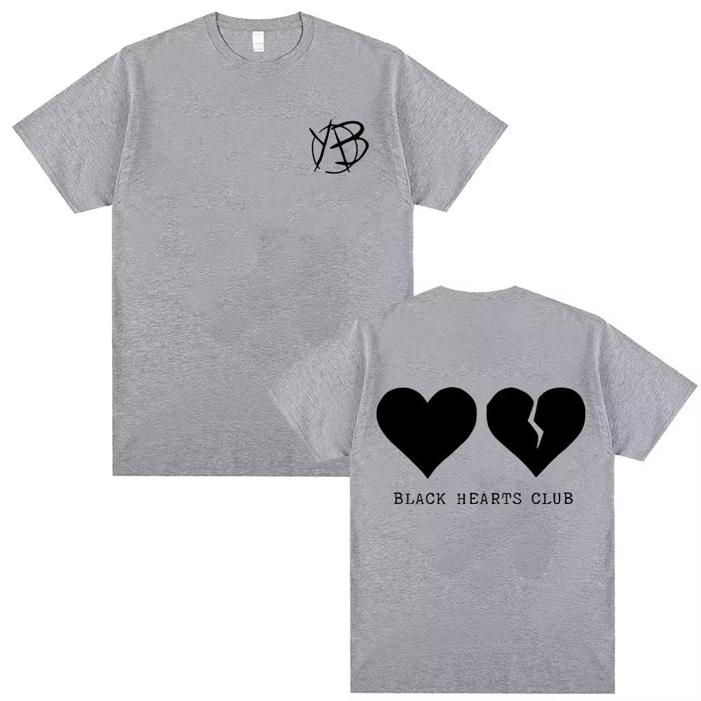Singer Yungblud Black Hearts Club Tshirt Unisex Women Rock Vintage Oversized Short Sleeve Top Male Pure Cotton Printed T Shirts