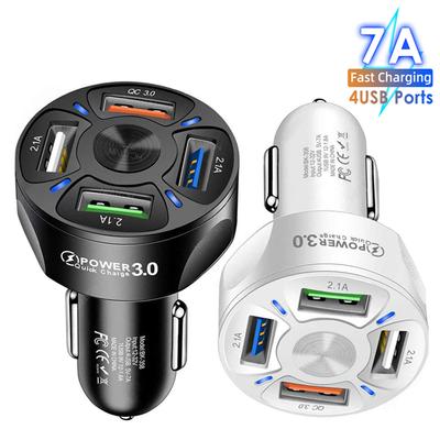 Автомобильное зарядное устройство USB на 4 порта 7A 48W Быстрая зарядка Универсальное 18W Быстрая зарядка в автомобиле Зарядное устройство для мобильного телефона Автомобильное зарядное устройство Адаптер