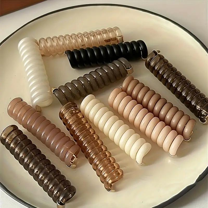 1 шт. спиральная резинка для волос, длинные катушки, резинка для волос, однотонные веревки для волос, водонепроницаемые косички, кольца для волос, эластичная резинка для хвоста, аксессуары для волос для женщин и девочек