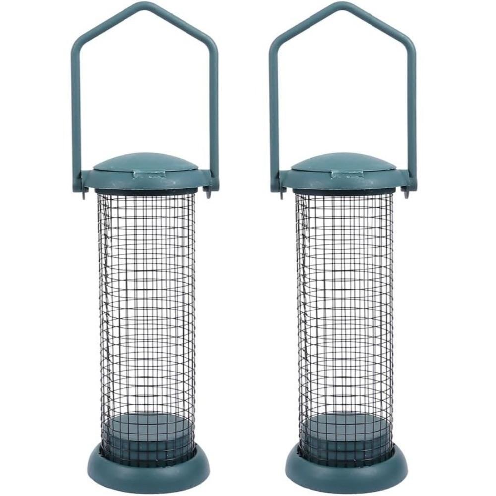 2Pcs Metal Material Hanging Bird Feeder Iron Wild Bird Feeder Sturdy Fat Ball Feeder Terrace Use