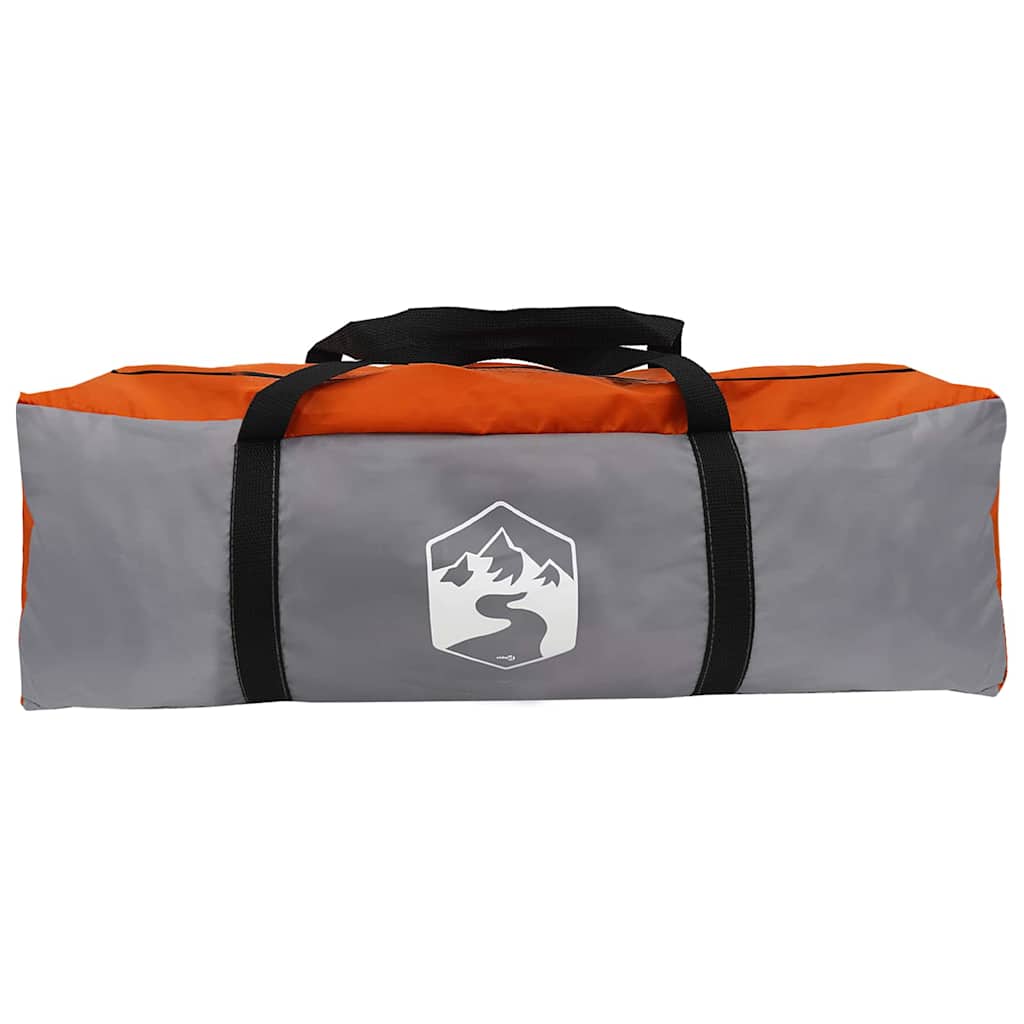 6 Person Tunnel Tent Gray and Orange 890 x 470 x 220 cm
