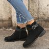 Fashion Retro Buckle Strap Ankle Boots Women New Trend Low Heels Platform Woman Boots Autumn Side Zipper Fashion Solid Shoes for Women