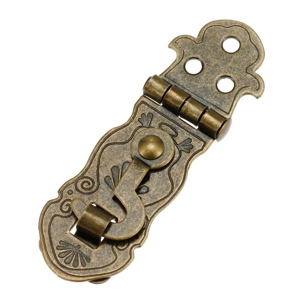 Винтажный старый замок, деревянная коробка, тумблер, античная бронза, Пряжки для подарочной коробки, застежка-защелка, узор, резной цветок, книжный замок 71*24 мм