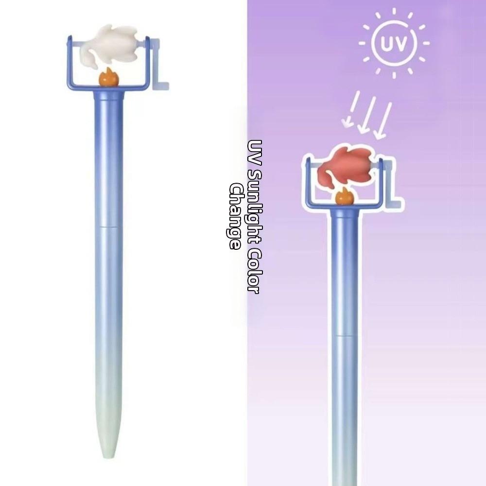 Novelty BBQ Theme Color-Changing Pen Funny Writing Pen Gift Rotating Refill Pen Daily