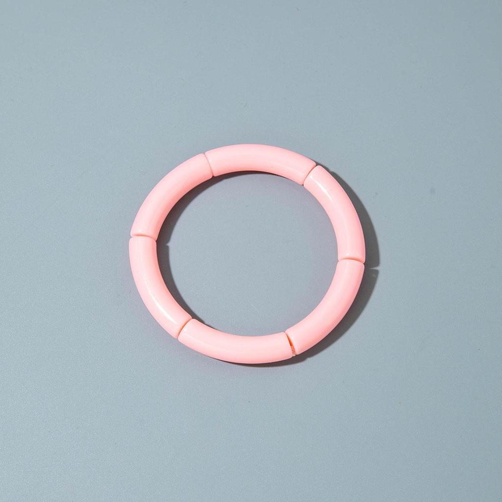 Cross Border Fashion and Cute Dopamine Style Round Tube Acrylic Bracelet for Women Jewelry Seaside Tourism Macaron Color Bracelet Matching