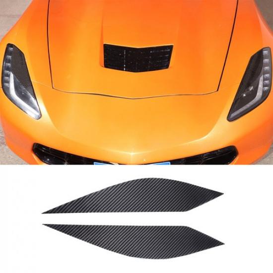 Мягкая накладка-ресничка из углеволокна на фару для Corvette C7 2014-