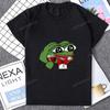 Harajuku Style Funny Cartoon Pepe Frog Emote Graphic Printed T Shirt Short Sleeve Tshirt Loose Streetwear Hipster Soft Unisex Tees