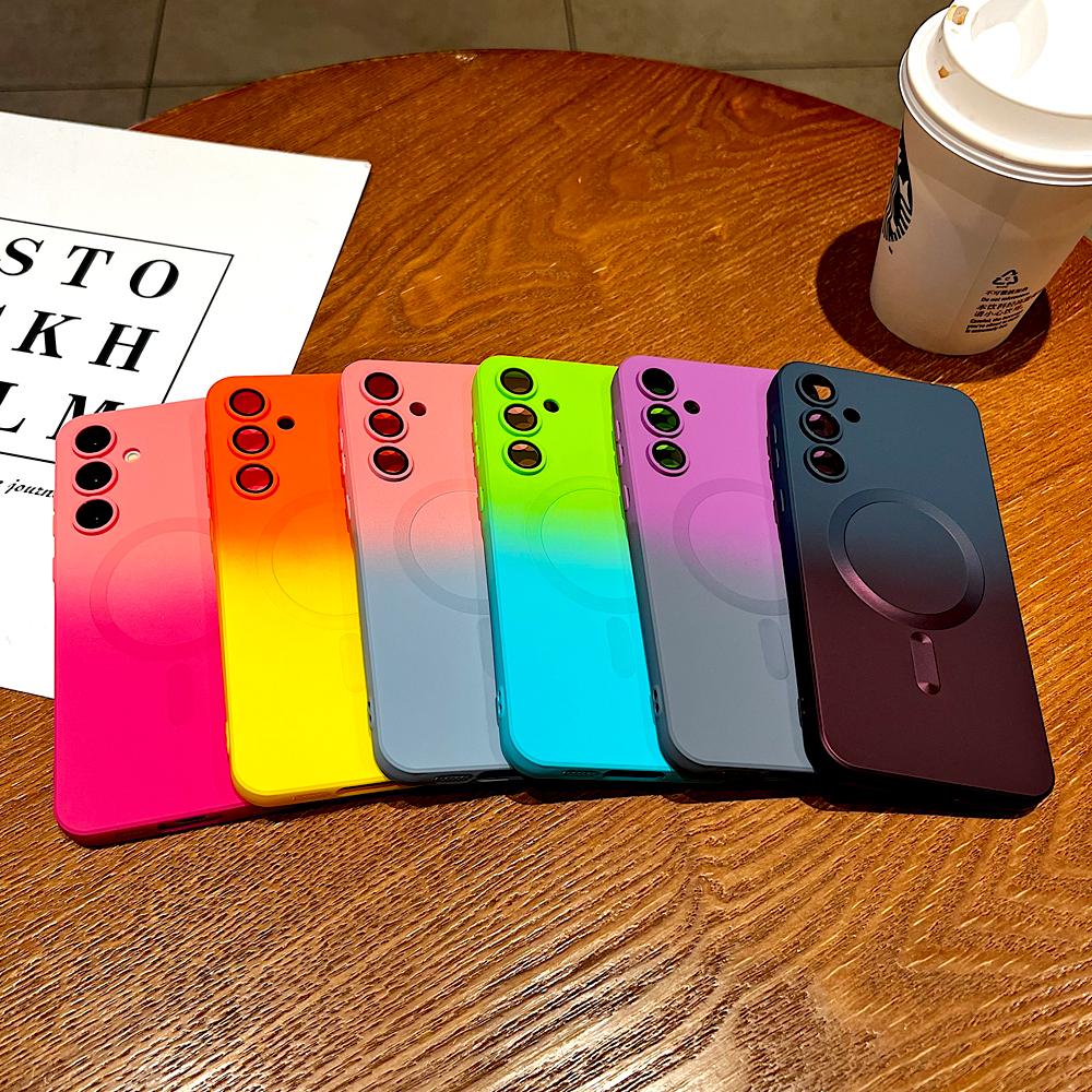 Мягкий градиентный чехол из ТПУ для Samsung Galaxy A56 A55 A54 A36 A35 A37 A57 5G A26 S26 S25 Edge S24 S23 Ultra Plus FE Чехол Magsafe