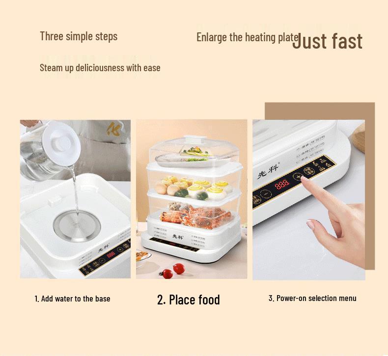 Sencor Трехъярусная многофункциональная электрическая пароварка с автоматическим отключением питания