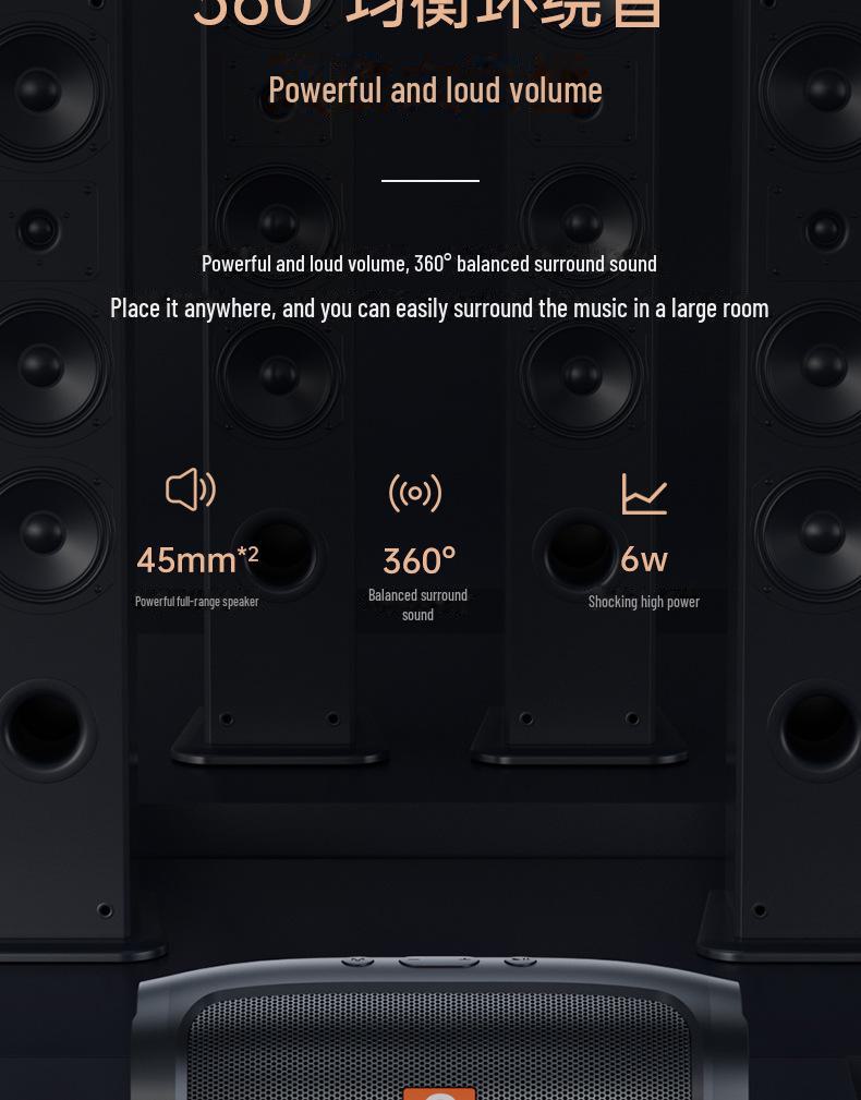 Bluetooth-динамик MiniE3 J007: Двойная диафрагма, USB-карта, система впрыска масла класса А, мини-сабвуфер.