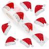 500pcs/Roll Christmas Gift Tags Gift Label Stickers Red Santa Hat Design with Glitter Cards Gift Packaging Decoration Navidad 25