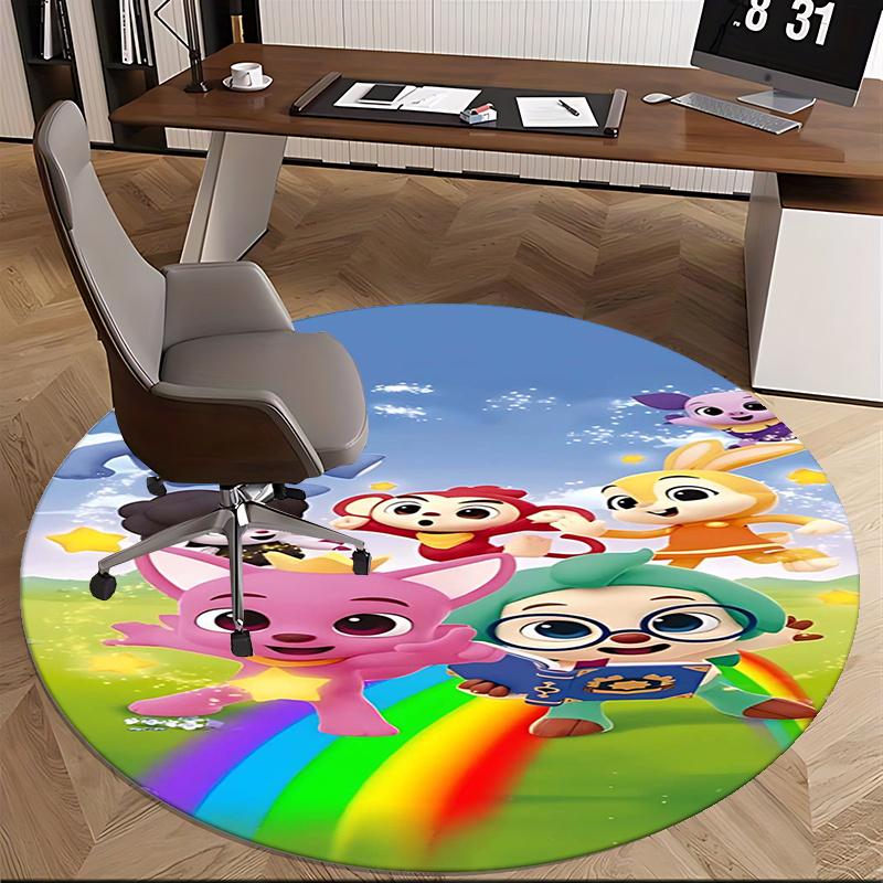 Pororo Chair mat Round Rug Office carpet, Non slip, Suitable for Living Rooms, Bedrooms Decor 1205512a