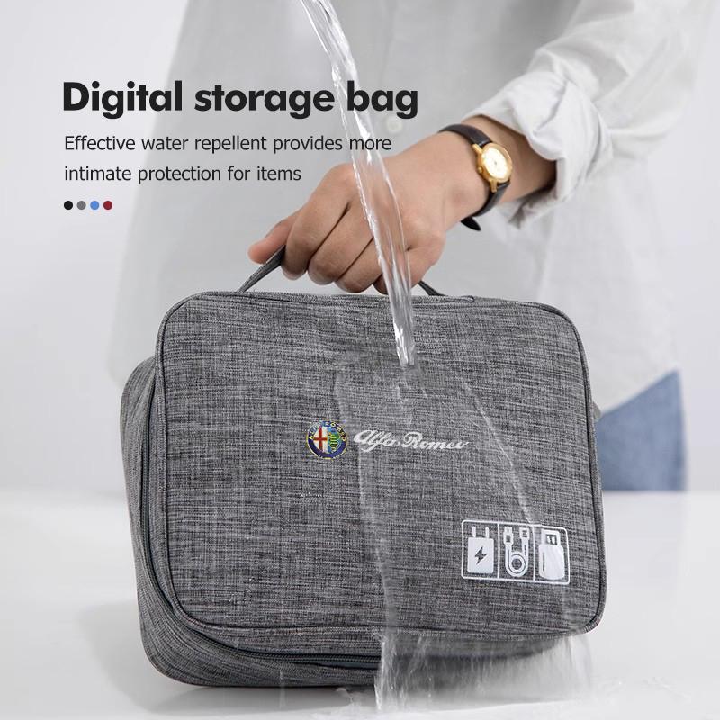 2026 Hot Alfa Romeo Large Capacity Car Storage Digital Data Cable Organizer Bag Auto Accessories For Alfa Romeo Giulietta GT 159